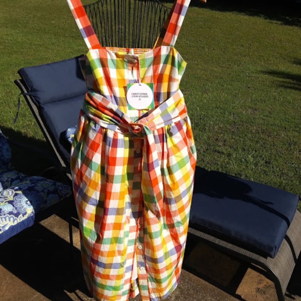Christopher John Rogers Multi Plaid Dress 6 - Picture 2 of 3